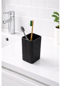Resim Diş Fırçalık Plastik Siyah Kare 3403 Siyah 