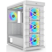 Resim Power Boost PB-GR222BW RGB 7 Fanlı ATX Mid-Tower Oyuncu Kasası Beyaz 