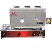 Resim MARATON Üç Demlikli Çay Kazanı Elektrikli Tüplü Taban Kaynaklı 60lık Model Premium 