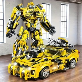 Resim 1800 Parça ABS Yapı Blokları, 2'si 1 Arada Dönüştürülebilir Araba Model Seti, Noel/Cadılar Bayramı/Şükran Günü İçin İdeal Hediye, Dayanıklı ve Şık Sergileme Yapısı 