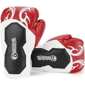 Resim Titan Sport Kırmızı Siyah İşlemeli Boks Eldiveni Çok Renkli 
