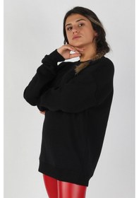 Resim Kadın Sıfır Yaka Baskılı Sweatshirt 001 