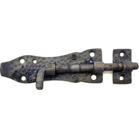 Resim Antika Tarz Dekoratif Pirinç Dövme Kapı Sürgüsü - 7,5cm, Oksit 