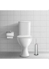 Resim Home Metal Wc Fırçası, Krom Tuvalet Temizleme Fırçası, Paslanmaz Çelik Saplı, Dayanıklı Ve Hijyenik Banyo Aksesuarı Siyah 