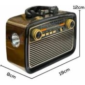 Resim Nostaljik Radyo Bluetooth Bağlantılı Müzik Kutusu Ahşap 
