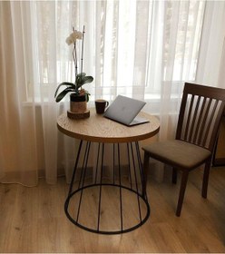 Resim Yuvarlak Yemek Masası Metal Masa Ayağı Tel Ayak 