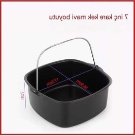 Resim Bosphorusboutique Profesyonel Kek Kalıbı - Yuvarlak/kare Airfryer & Fırın Uyumlu Paslanmaz Çelik L, Ergonomik Tasarım 