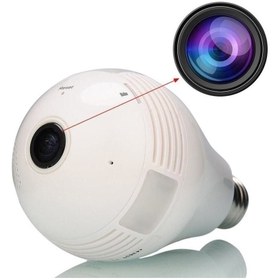 Resim Panoramik 360° Derece Globe Ampül Led Wifi IP Kamera 64GB Hafıza Kartı Destekler 