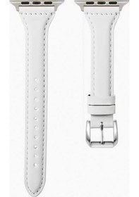 Resim Teknodur Watch 38mm Uyumlu Krd-28 Deri Kordon-beyaz 