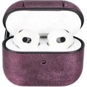 Resim Plm Apple Airpods 3.nesil Uyumlu Deri Kılıf Juni Aa7 Mor 