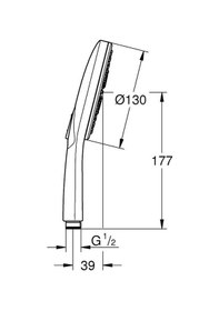 Resim Grohe Rainshower Smartactive 130 El Duşu 3 Akışlı - 26574dc0 