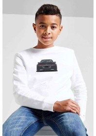 Resim Corvette C6 Zr6X Baskılı Unisex Çocuk Beyaz Sweatshirt Beyaz 
