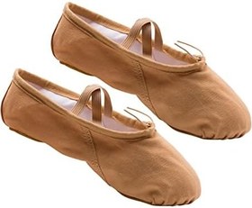 Resim Bale ayakkabısı, streç kanvas, kaymaz dans ayakkabısı, bale egzersizi ayakkabısı, bale antrenmanı, pilates ayakkabısı, bale dansçıları için, yoga ayakkabısı, açık kahverengi, Açık 