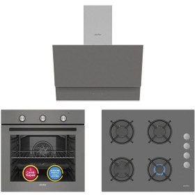 Resim Simfer SB8224 - T3537 - SD8715 Trend Mekanik Silver 3'lü Ankastre Set 