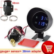 Resim Xiyu Shop 38 mm Siyah Adaptör Stili H Araba Dijital LED Su Sıcaklık Ölçer Santigrat Su Sıcaklığı Ortak Boru Sensörü ile 10 mm Adaptör Npt Voltmetre 2 In 1 (Yurt Dışından) 