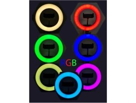 Resim Asfal Bluetooth Kumandalı 33 cm Rgb Makyaj Renkli Işık + 210 cm Tripod Canlı yayın Tiktok Işığı 