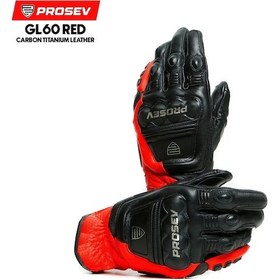 Resim Prosev Gl60 Carbon Titantum Deri Eldiven Kırmızı 