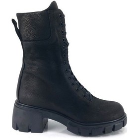 Resim Mammamia 4000 Hakiki Deri Günlük Kadın Bot-Siyah Nubuk 