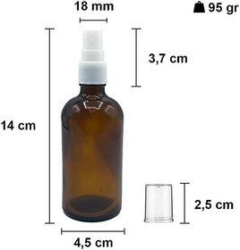 Resim Afracam Amber 100 ml Plastik Kapaklı Beyaz Sprey Fısfıs Kolonya Dezenfektan Cam Şişe 20 Adet 