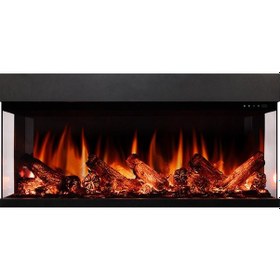 Resim Laden 120 - Isıtmalı Elektrikli Şömine Sınırsız Renkli 3 Yüzey Camlı Metal Çerçeveli 