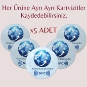Resim Papatya Silver Nfc etiket ile eşyalarınızı Dijital Kartvizite dönüştürün (5 Adet) 