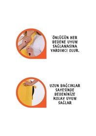 Resim Star Ayar Askılı Havlulu 4lü Mutfak Önlüğü Seti 2 Eldiven Sarı-kırmızı-kırmızı 