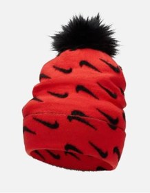 Resim Nike Sportswear Peak SC Swoosh Graphics and Faux Fur Pompom Detail (Girls') Çocuk Bere 