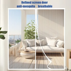 Resim Yükseltilmiş Sivrisinek Ağı Kapısı, Yüksek Şeffaflıkta Mıknatıslı Otomatik Kapanan Perde, Delme Gerektirmez, Yatak Odaları, Salonlar, Mutfaklar, Balkonlar ve İç/Dış Kapılara Uygun 
