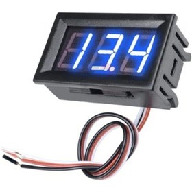 Resim 0.56" 0-100v 3 Kablolu Dc Mavi Dijital Voltmetre - Hassas Ve Kull 