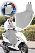 Resim Bundera Scooter Uyumlu Diz Koruma Örtüsü Yağmur Soğuk Rüzgar Önleyici Rüzgarlık Motorsiklet Dizlik Gri 