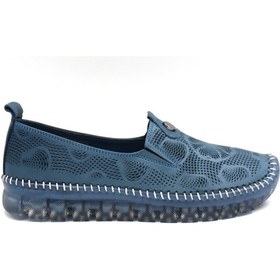 Resim Kindep İniesta Hakiki Deri Şeffaf Rahat Taban Günlük Kadın Ayakkabı Kot Kot 