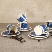 Resim Aryıldız Wave Blue 6 Kişilik Türk Kahve Fincan Takımı 90 ml 