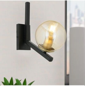 Resim Mikel Siyah Eskitme Duvar Lambası Yatak Odası-Yatak Başı-Banyo İçin Modern Aplik Siyah 