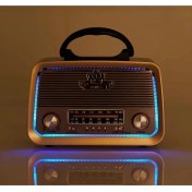 Resim Kahverengi Nostaljik Eskitme Tasarımlı Bluetooth Radyo 301 Fm Sd Kart Aux 