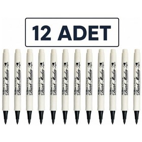 Resim Supreme Brush Marker Esnek Fırça Uçlu Kalem Siyah 12 Li Paket 