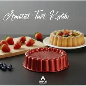Resim Amboss Ametist 26 cm Döküm Tart Kalıbı (Kırmızı) 