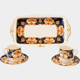 Resim Royal Albert özel bir seri olan Heirloom tamamı el boyama 2’li duble kahve fincanı sunum tabaklı porselen set 