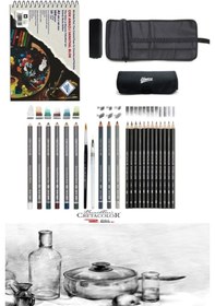 Resim Art Liva 300 Gr 20 Yp A5 Cretacolor6'lı Aquarell Sulandırılabilir Fırçalı Rulo Kalemlik Seti 