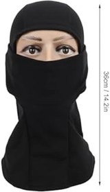 Resim Ausla Çok Fonksiyonlu Polar Balaklava, Siyah Kışlık Yüz Maskesi, Kayak, Bisiklet, Motosiklet Kaskı İçin Yüksek Esneklikli Polyester Başlık Atkı 