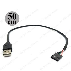 Resim Usb 2.0 A Erkek To 5Pin Dişi Pcb Anakart Kablosu 