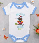 Resim Bitmeyen Kartuş Bk Kids Kişiye Özel Mavi Bebek Body Zıbın - Model 143 