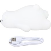 Resim Led Renkli Gece Lambası Sevimli Yatan Ayı Şekilli Yumuşak Silikon Usb Şarj Edilebilir Başucu Gece Lambası Diğer 