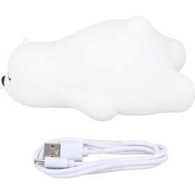 Resim Led Renkli Gece Lambası Sevimli Yatan Ayı Şekilli Yumuşak Silikon Usb Şarj Edilebilir Başucu Gece Lambası Diğer 