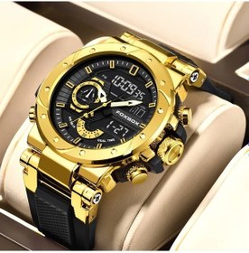 Resim Oldfriend Lıge Erkekler İçin Silikon Altın Siyah Digital Multifonksiyon Spor Ve Klasik Kol Saati Diğer 