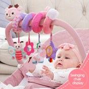 Resim 1 adet Sevimli Peluş Geyik Spiral Asılı Oyuncak Zil ile - Renkli Kurdele, Çocuk Bebek Arabaları için Mükemmel, Doğum Günleri, Şükran Günü, Noel, Paskalya, Cadılar Bayramı için İdeal Hediye 