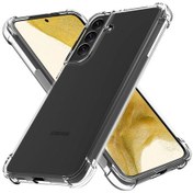 Resim Samsung Galaxy S22 Plus Kapak Kamera Korumalı Airbag Antishock Köşe Korumalı Silikon Şeffaf 