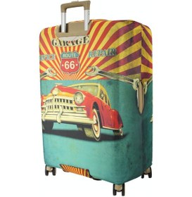 Resim My Saraciye My 155 Route 66 Valiz İçin Kılıf Büyük Boy Kırmızı 