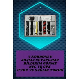 Resim Mossem Boyun Bantlı Kulaklık ve 7 Kordonlu Yeni Nesil Akıllı Saat Kampanyası Yüksek Ses Kaliteli 