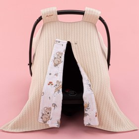 Resim Puset Örtüsü - Çift Taraflı - Krem Örgü - Koala 