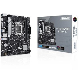 Resim ShopNova ASUS PRIME B760M-K DDR5 8000MHZ 1XVGA 1XHDMI 2XM.2 USB 3.2 MATX 1700P (12. / 13. VE 14. NESİL İŞLEMC 